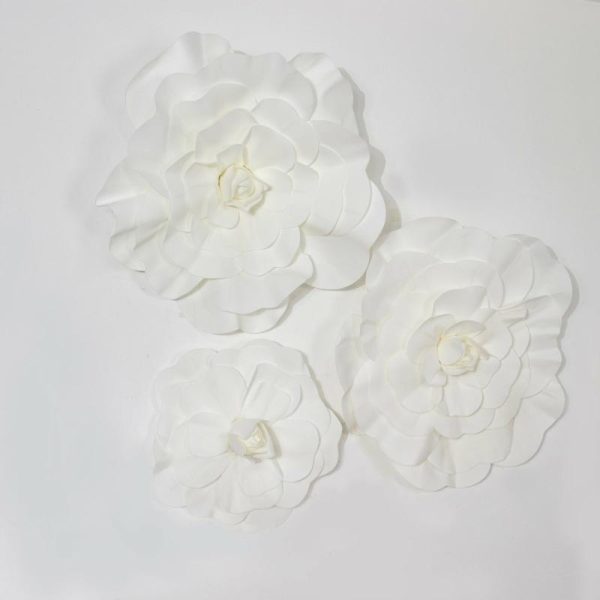 Accent Flowers |   2 Pack 24″ Large White Real Touch Artificial Foam DIY Craft Roses Accent Flowers Accent Flowers