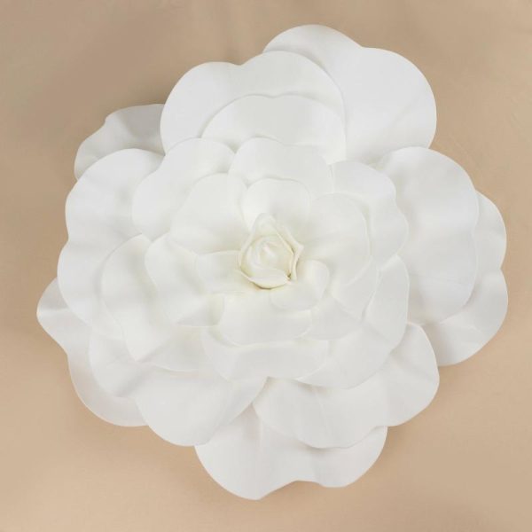 Accent Flowers |   2 Pack 24″ Large White Real Touch Artificial Foam DIY Craft Roses Accent Flowers Accent Flowers