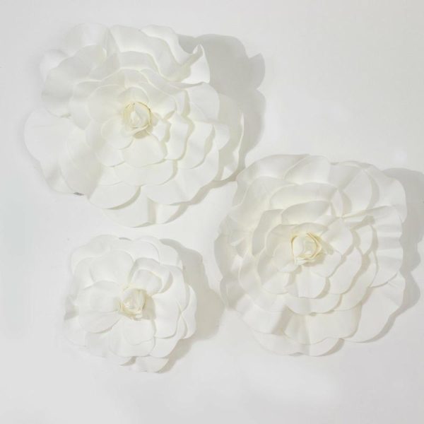 Accent Flowers |   2 Pack 24″ Large White Real Touch Artificial Foam DIY Craft Roses Accent Flowers Accent Flowers