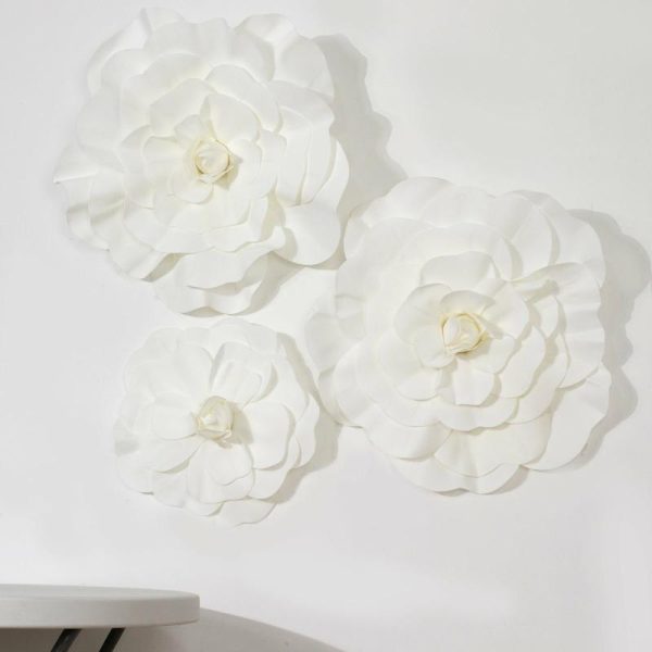 Accent Flowers |   2 Pack 24″ Large White Real Touch Artificial Foam DIY Craft Roses Accent Flowers Accent Flowers