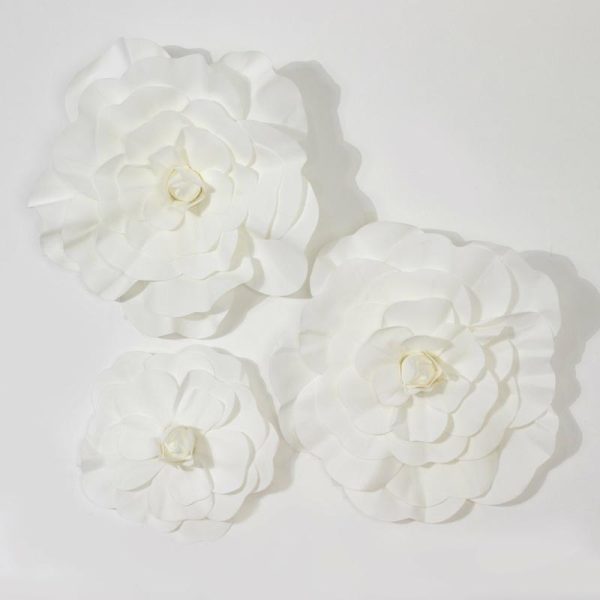 Accent Flowers |   2 Pack 24″ Large White Real Touch Artificial Foam DIY Craft Roses Accent Flowers Accent Flowers