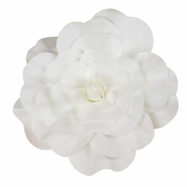 Accent Flowers |   2 Pack 24″ Large White Real Touch Artificial Foam DIY Craft Roses Accent Flowers Accent Flowers