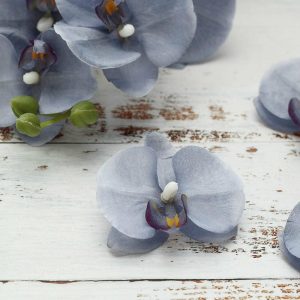 Accent Flowers |   20 Flower Heads 4″ Charcoal Gray Artificial Silk Orchids DIY Crafts Accent Flowers Accent Flowers