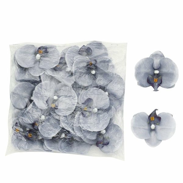 Accent Flowers |   20 Flower Heads 4″ Charcoal Gray Artificial Silk Orchids DIY Crafts Accent Flowers Accent Flowers