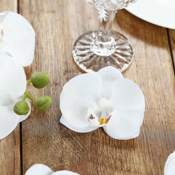 Accent Flowers |   20 Flower Heads 4″ White Artificial Silk Orchids DIY Crafts Accent Flowers Accent Flowers