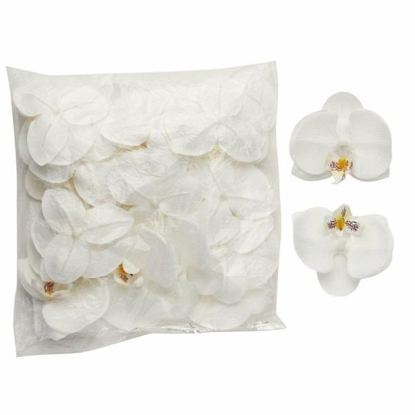 Accent Flowers |   20 Flower Heads 4″ White Artificial Silk Orchids DIY Crafts Accent Flowers Accent Flowers