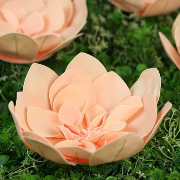 Accent Flowers |   4 Pack 12″ Blush Real-Like Soft Foam Craft Daisy Flower Heads Accent Flowers Accent Flowers