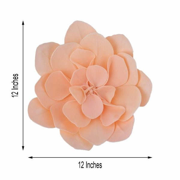 Accent Flowers |   4 Pack 12″ Blush Real-Like Soft Foam Craft Daisy Flower Heads Accent Flowers Accent Flowers