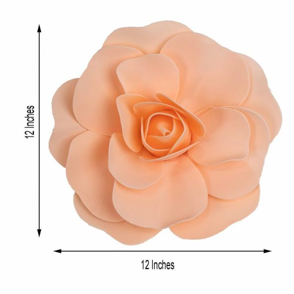 Accent Flowers |   4 Pack 12″ Large Blush Real Touch Artificial Foam DIY Craft Roses Accent Flowers Accent Flowers