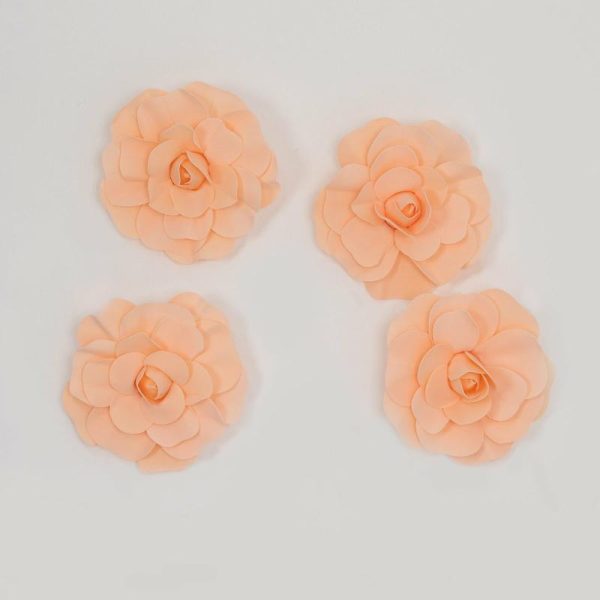 Accent Flowers |   4 Pack 12″ Large Blush Real Touch Artificial Foam DIY Craft Roses Accent Flowers Accent Flowers