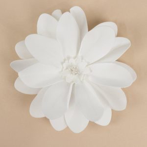 Accent Flowers |   4 Pack 12″ White Life-Like Soft Foam Craft Dahlia Flower Heads Accent Flowers Accent Flowers