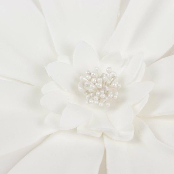 Accent Flowers |   4 Pack 12″ White Life-Like Soft Foam Craft Dahlia Flower Heads Accent Flowers Accent Flowers