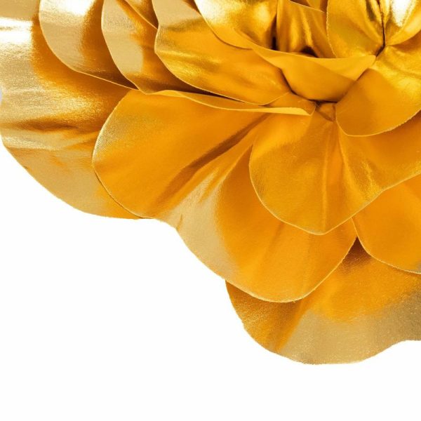 Accent Flowers |   4 Pack 16″ Large Metallic Gold Real Touch Artificial Foam DIY Craft Roses Accent Flowers Accent Flowers