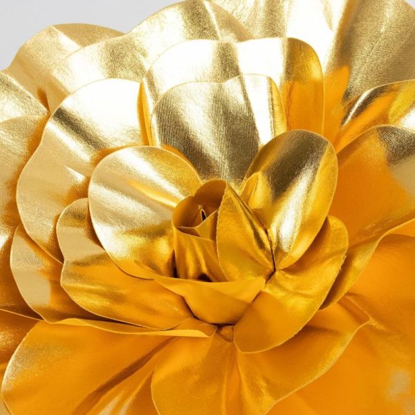 Accent Flowers |   4 Pack 16″ Large Metallic Gold Real Touch Artificial Foam DIY Craft Roses Accent Flowers Accent Flowers