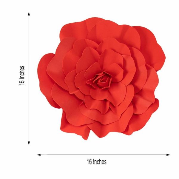 Accent Flowers |   4 Pack 16″ Large Red Real Touch Artificial Foam DIY Craft Roses Accent Flowers Accent Flowers