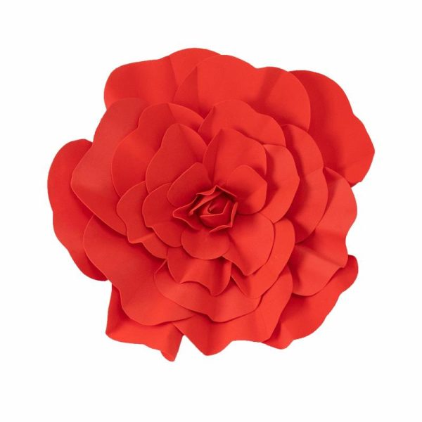 Accent Flowers |   4 Pack 16″ Large Red Real Touch Artificial Foam DIY Craft Roses Accent Flowers Accent Flowers