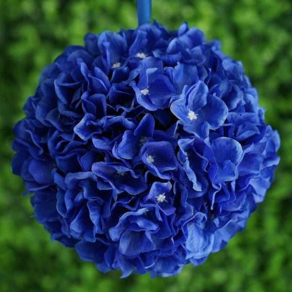 Accent Flowers |   4 Pack 7″ Royal Blue Artificial Silk Hydrangea Kissing Flower Balls Accent Flowers Accent Flowers