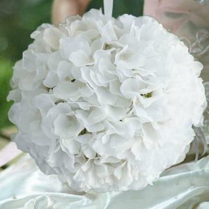 Accent Flowers |   4 Pack 7″ White Artificial Silk Hydrangea Kissing Flower Balls Accent Flowers Accent Flowers