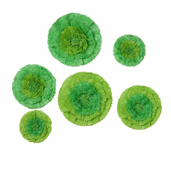 Accent Flowers |   Set of 6 Mint Green Giant Carnation 3D Paper Flowers Wall Decor – 12″,16″,20″ Accent Flowers Accent Flowers