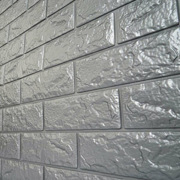 Accent Wall Décor |   10 Pack Silver foam Brick Peel And Stick 3D Wall Tile Panels – Covers 58sq.ft Backdrop Stand Ceiling Drapes Accent Wall Décor