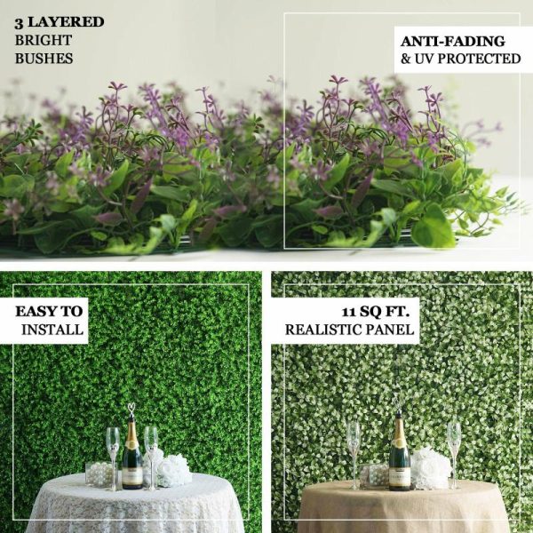 Accent Wall Décor |   11 Sq ft. Dark Green Boxwood Hedge Garden Wall Backdrop Mat – 4 Artificial Panels Accent Wall Décor Accent Wall Décor