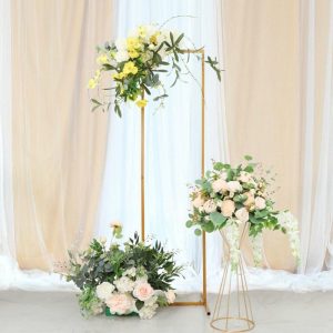 Arches & Arbors |   6.5ft Slim Gold Metal Frame Wedding Arch, Rectangular Backdrop Stand, Floral Display Frame Arches & Arbors Arches & Arbors