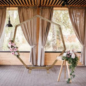 Arches & Arbors |   7ft Wooden Wedding Arch, Heptagonal Rustic Photography Backdrop Stand Arches & Arbors Arches & Arbors