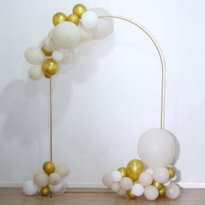 Arches & Arbors |   8ft Gold Metal Wedding Arch Chiara Backdrop Stand Floral Display Frame With Round Top Arches & Arbors Arches & Arbors