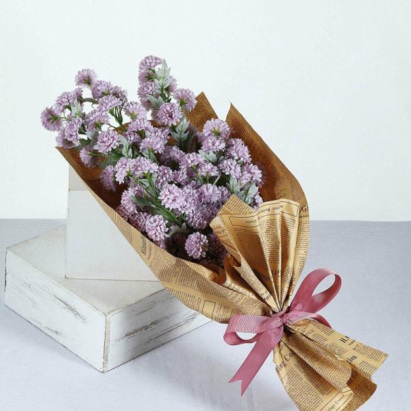 Artificial Flowers |   2 Bushes 33″ Lavender Lilac Artificial Chrysanthemum Mum Flower Bouquets Artificial Flowers Artificial Flowers