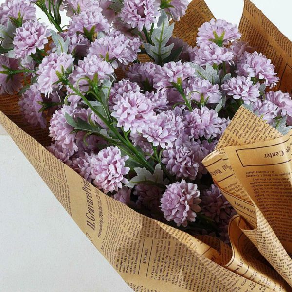 Artificial Flowers |   2 Bushes 33″ Lavender Lilac Artificial Chrysanthemum Mum Flower Bouquets Artificial Flowers Artificial Flowers