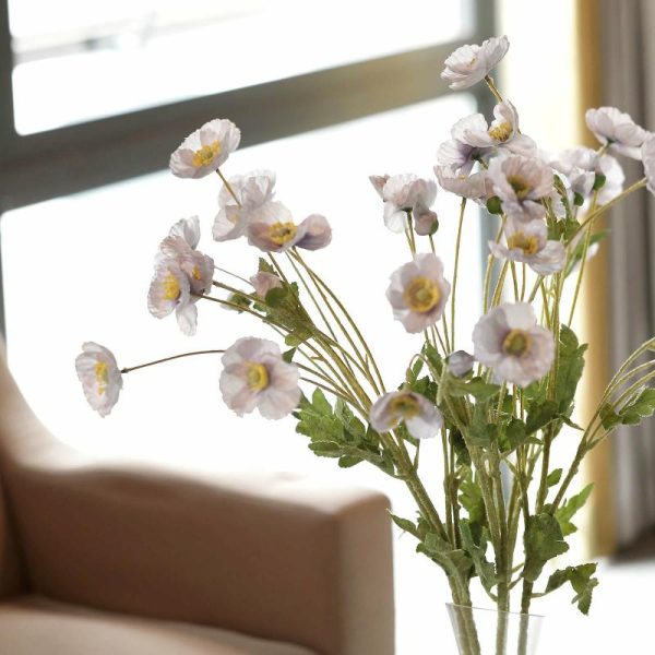 Artificial Flowers |   2 Stems 33″ Lavender Lilac Artificial Poppy Silk Flowers, Faux Poppies Bouquet Centerpiece Decor Artificial Flowers Artificial Flowers