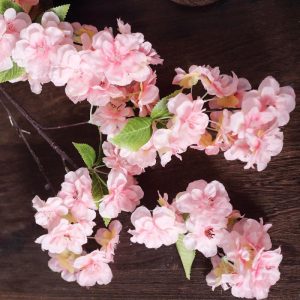 Artificial Flowers |   4 Bushes 40″ Tall Pink Artificial Silk Cherry Blossom Flowers, Branches Artificial Flowers Artificial Flowers