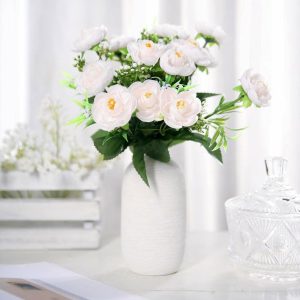 Artificial Flowers |   4 Bushes Blush Artificial Silk Peony Flower Bouquet Arrangement Artificial Flowers & Greens Artificial Flowers