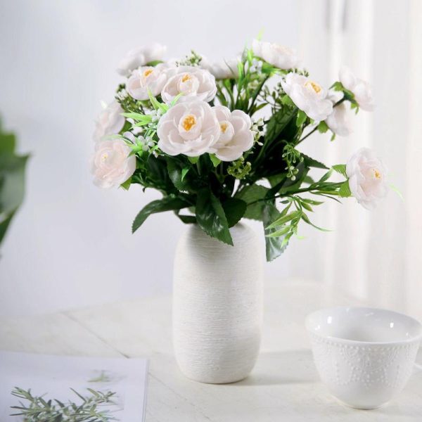 Artificial Flowers |   4 Bushes Blush Artificial Silk Peony Flower Bouquet Arrangement Artificial Flowers & Greens Artificial Flowers