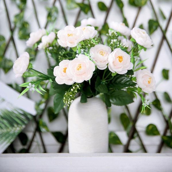 Artificial Flowers |   4 Bushes Blush Artificial Silk Peony Flower Bouquet Arrangement Artificial Flowers & Greens Artificial Flowers