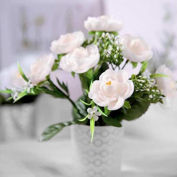 Artificial Flowers |   4 Bushes Blush Artificial Silk Peony Flower Bouquet Arrangement Artificial Flowers & Greens Artificial Flowers