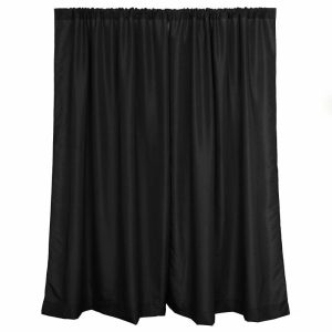 Backdrop Curtains |   2 Pack Black Polyester Event Curtain Drapes, 10ftx8ft Backdrop Event Panels With Rod Pockets 130 GSM Backdrop Curtains Backdrop Curtains