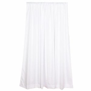 Backdrop Curtains |   2 Pack White Polyester Event Curtain Drapes, 10ftx8ft Backdrop Event Panels With Rod Pockets 130 GSM Backdrop Curtains Backdrop Curtains