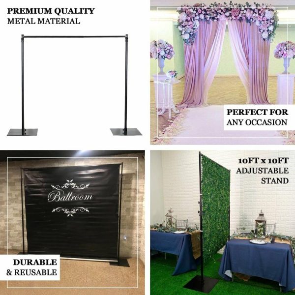 Backdrop Stand |   10ft Metal DIY Adjustable Heavy Duty Backdrop Stand Kit, Steel Base Backdrop Stand Ceiling Drapes Backdrop Stand