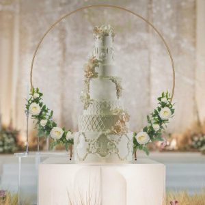 Backdrop Stand |   4ft Gold Metal Floral Hoop Frame Table Centerpiece, Round Arch Wedding Cake Display Stand Backdrop Stand Backdrop Stand