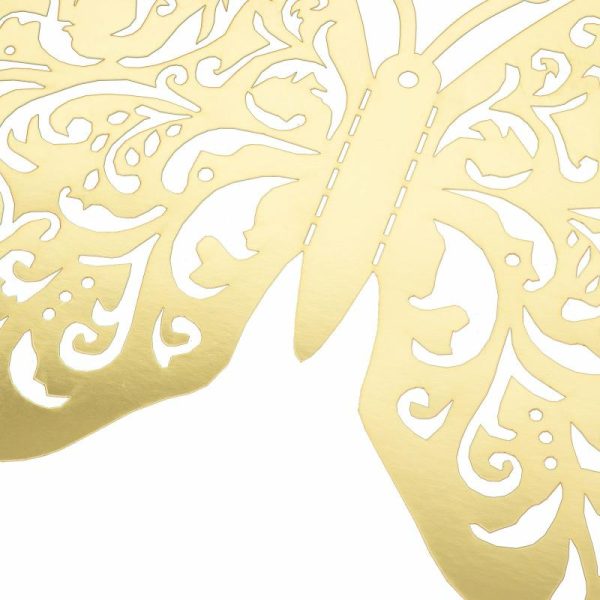 Backdrop & Wall Decals |   10 Pack Metallic Gold Foil Jumbo 3D Butterfly Wall Stickers, 14″x20″ Disposable Paper Charger Placemats Backdrop & Wall Decals Backdrop & Wall Decals