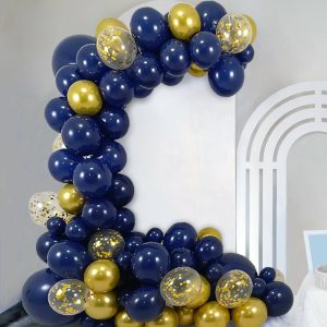 Balloons |   100 Pack Assorted Royal Blue Gold Latex Balloon Arch Kit, DIY Party Balloon Garland Decorations Balloons Balloons