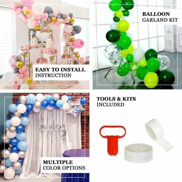 Balloons |   110 Pack Burgundy, Clear and Pink DIY Balloon Garland Arch Party Kit Balloons Balloons