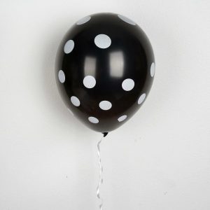 Balloons |   25 Pack 12″ Black and White Fun Polka Dot Latex Party Balloons Balloons Balloons