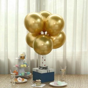 Balloons |   25 Pack 12″ Metallic Chrome Gold Latex Helium or Air Party Balloons Balloons Balloons