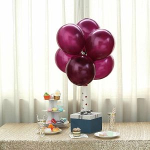 Balloons |   25 Pack 12″ Shiny Pearl Eggplant Latex Helium or Air Balloons Balloons Balloons