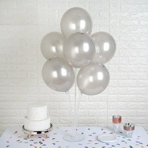 Balloons |   25 Pack 12″ Shiny Pearl Silver Latex Helium, Air or Water Balloons Balloons Balloons