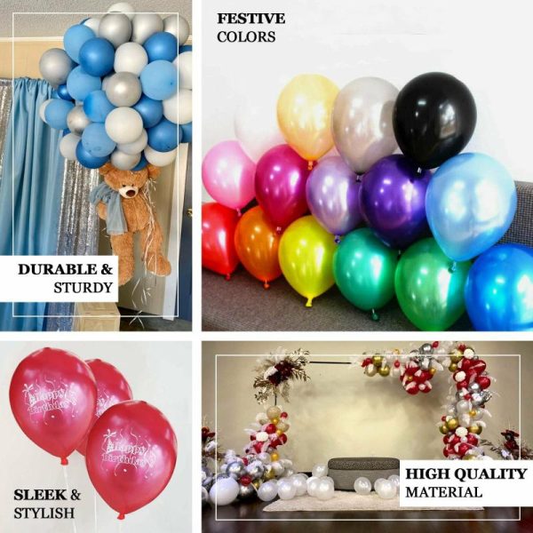 Balloons |   25 Pack 12″ Shiny Pearl Wine Latex Helium, Air or Water Balloons Balloons Balloons