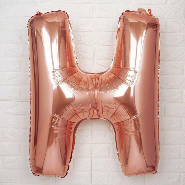 Balloons |   40″ Metallic Rose Gold Mylar Foil Helium Air Number and Letter Balloons Balloons Balloons