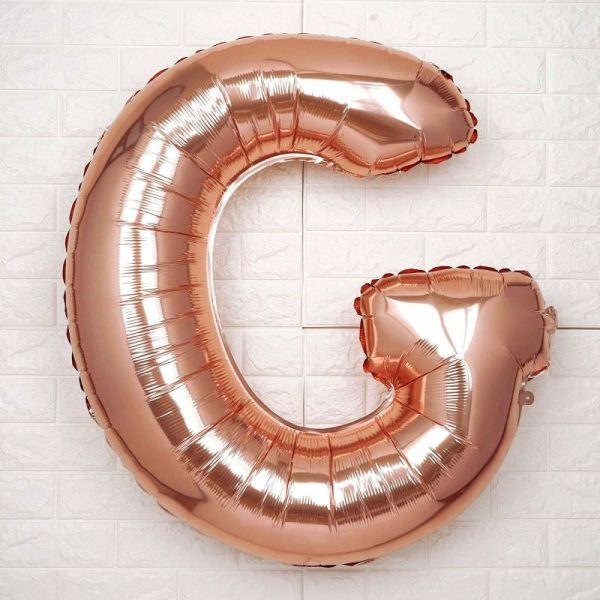 Balloons |   40″ Metallic Rose Gold Mylar Foil Helium Air Number and Letter Balloons Balloons Balloons